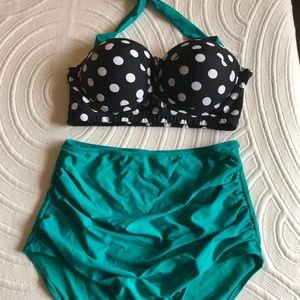 Bikini swimsuit. High waisted